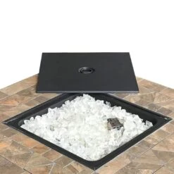 AZ Patio Heaters - Square Tile Propane Fire Pit, 40K BTU -Sunbathing Shop Square Tile Propane Fire Pit 40K BTU 5