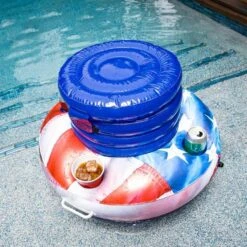 Pool Candy - Stars & Stripes Floating Drink Cooler -Sunbathing Shop Stars Stripes Floating Drink Cooler 2