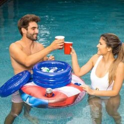 Pool Candy - Stars & Stripes Floating Drink Cooler -Sunbathing Shop Stars Stripes Floating Drink Cooler 4