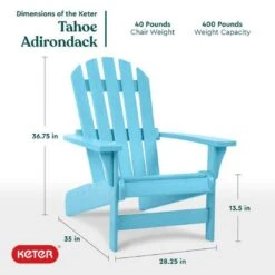 Keter - Tahoe Adirondack Chair, Seafoam 7 Keter - Tahoe Adirondack Chair, Seafoam -Sunbathing Shop Tahoe Adirondack Chair Seafoam 3