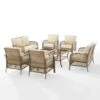 Crosley - Tribeca 8-Piece Outdoor Wicker Conversation Set, Driftwood