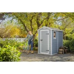 Keter - Manor 4x6 Resin Storage Shed, Grey/White 35 Keter - Manor 4x6 Resin Storage Shed, Grey/White -Sunbathing Shop White 17