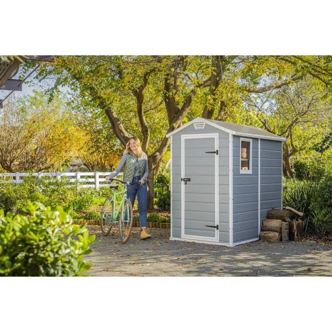Keter - Manor 4x6 Resin Storage Shed, Grey/White 18 Keter - Manor 4x6 Resin Storage Shed, Grey/White - Image 18