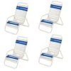 Windward Design Group - Classic Blue/White Vinyl Strap Sand Chair, 4-Pack